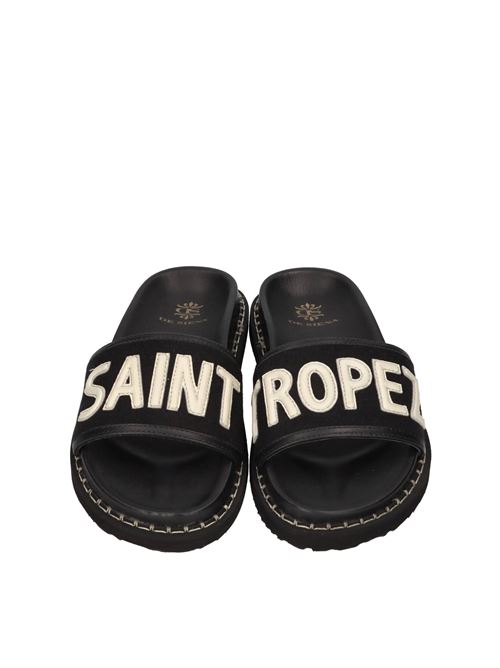 Mules in pelle e tessuto DE SIENA | 92FB_25 SAINT TROPEZ CANVASNERO